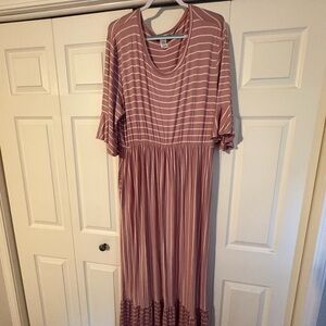 Glitzy Girlz Mauve Striped Maxi Dress